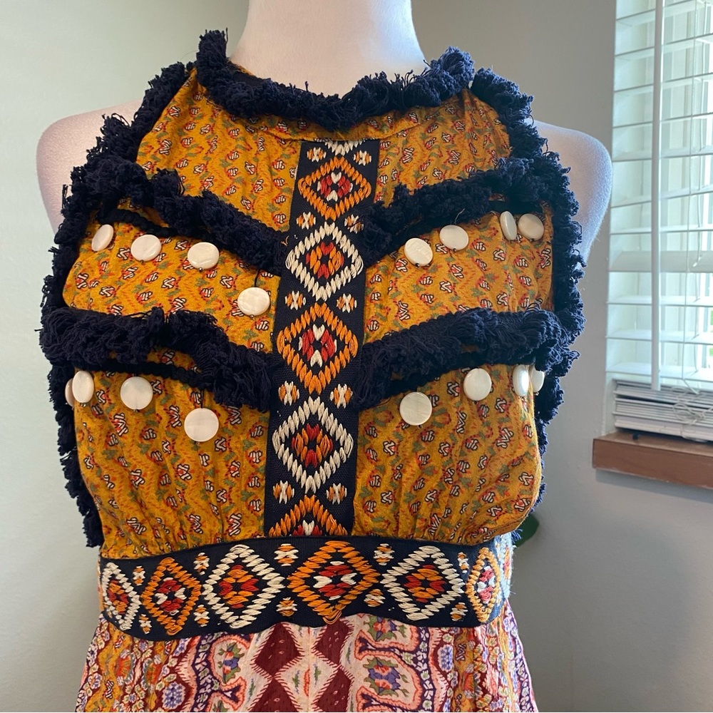 Anthropologie Deco Cover-Up Maxi Dress Multicolor Bohemian Maxi Skirt, Size Xs - Picture 4 of 16